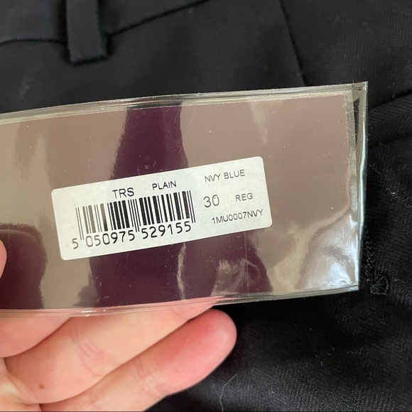 T.M. Lewin Navy Herringbone Wool Suit Navy 2 Piece 36R Waist 30 New - Picture 12 of 16